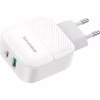 Зарядний пристрій BOROFONE BA46A USB-C PD + USB QC3.0 18W white (6931474727343) - Image 1