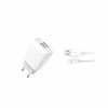 Зарядний пристрій XO 2xUSB 2.4A + cable USB to Micro 5P white (L57-M-WH) - Image 1