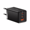 Зарядное устройство Baseus 2xUSB-C 65W + 1xUSB GaN + cable USB-C to USB-C 100W 1.0m black (CCGP120201) - Image 1
