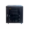 Шкаф настенный GEAR 12U 19'' 600x600x650 мм, + полка 19", black (GWMSN-12U-600-600) - Image 1