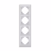 Рамка Videx BINERA серебряный шёлк 4 поста (VF-BNFR4V-SS) - Image 1