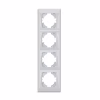 Рамка Videx BINERA серебряный шёлк 4 поста (VF-BNFR4V-SS) - Image 1