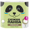 Туалетний папір Сніжна Панда Premium Classic Plus 3 шари 4 рулони (4820183972828) - Image 1
