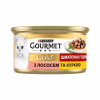 Вологий корм для кішок Purina Gourmet Gold. З лососем і куркою, шматочки в підливі 85г (7613032618674) - Image 1