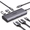 Концентратор Ugreen USB3.1 Type-C to HDMIx2 4K60Hz (8k30Hz)/USB3.0x2/Type-C/PD 100W CM498 (15852) - Image 1