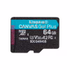 Карта памяти Kingston 64GB microSDXC сlass 10 UHS-I U3 V30 A2 Canvas Go Plus G4 (SDCG4/64GBSP) - Image 1
