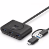 Концентратор Ugreen USB 3.0 to 4xUSB + USB-C plug 1.0m CR113 black (40850) - Image 1