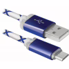 Дата кабель USB 2.0 AM to Micro 5P 1.0m BlueLED backlight Defender (87555) - Image 1