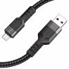 Дата кабель USB 2.0 AM to Micro 5P 1.2m 2.4A nylon aluminum U110 black HOCO (6931474770585) - Image 1
