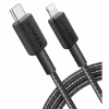 Дата кабель USB-C to Lightning 1.8m nylon 322 black Anker (A81B6G11) - Image 1