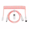 Дата кабель USB-C + USB A to USB-C 1.36m Coiled Aviator pink Keychron (CAB15_KEYCHRON) - Image 1