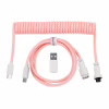 Дата кабель USB-C + USB A to USB-C 1.36m Coiled Aviator pink Keychron (CAB15_KEYCHRON) - Image 1