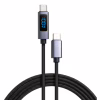 Дата кабель USB-C to USB-C 2.0m 100W LCD Display Nylon Black Vinga (VYDCCC22100D) - Image 1