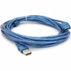 Дата кабель USB 2.0 AM/AF 5.0m ferrite transparent blue Voltronic (YT-AM/AF-5.0TBL) - Image 1
