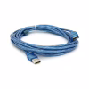 Дата кабель USB 2.0 AM/AF 5.0m ferrite transparent blue Voltronic (YT-AM/AF-5.0TBL) - Image 1