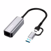 Адаптер USB-C + USB A to RJ45 Ethernet 1000Mbps ColorWay (CW-AD-CRG) - Image 1