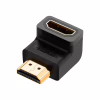 Переходник HDMI M to HDMI F 90° corner Down HD112 black Ugreen (20109) - Image 1