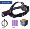 Налобний ліхтар Bailong CT012-3Q-TG, Білий, 3x18650, 1 режим, power bank, ЗП Type-C, zoom - Image 1