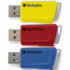 USB флеш накопичувач Verbatim 3x16GB Store 'n' Click Red/Blue/Yellow USB 3.2 (49306) - Image 1