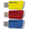 USB флеш накопичувач Verbatim 3x16GB Store 'n' Click Red/Blue/Yellow USB 3.2 (49306) - Image 1