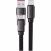 Дата кабель USB-C + USB-A to USB-C 1.2m 3.0A zink alloy C13-04 Black Acefast (6974316282334) - Image 1
