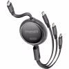 Дата кабель USB-C to Lightning 1.1m 27W + USB-C 60W + Micro USB TrioCord-R black Promate (triocord-r.black) - Image 1