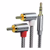 Кабель мультимедійний 3.5mm M to 2xRCA M 3.0m 90° corner Essager (EYPWT-MYC0G-P) - Image 1