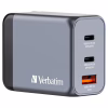 Зарядний пристрій Verbatim GaN 65 W 3 ports (2xUSB-C-65 W /USB-A -3.0) (32201) - Image 1