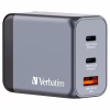 Зарядний пристрій Verbatim GaN 65 W 3 ports (2xUSB-C-65 W /USB-A -3.0) (32201) - Image 1