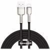 Дата кабель USB 2.0 AM to Lightning 2.0m 2.4A metal black Baseus (CALJK-B01) - Image 1