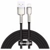 Дата кабель USB 2.0 AM to Lightning 2.0m 2.4A metal black Baseus (CALJK-B01) - Image 1