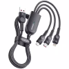 Дата кабель USB 2.0 AM to Lightning + Micro 5P + Type-C 1.2m 66W black Essager (EXCMTL-XJ01) - Image 1