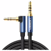 Кабель мультимедійний 3.5mm M to 3.5mm M 1.0m 90° corner AV112 blue Ugreen (60179) - Image 1