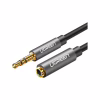 Кабель мультимедийный 3.5mm M to 3.5mm F 1.0m AV118 gray Ugreen (10592) - Image 1