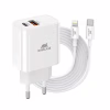 Зарядний пристрій RivaCase 2хUSB-А + Type-C PD 20W+QC3.0 кабель Type-C-Lighting white (PS4102 WD5 (White)) - Image 1