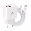Зарядное устройство RivaCase 2хUSB-А + Type-C PD 20W+QC3.0 кабель Type-C-Lighting white (PS4102 WD5 (White)) - Image 1