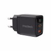 Зарядное устройство Choetech 1xUSB + 1xUSB-C PD35W with display black (PD6052-EU-BK) - Image 1