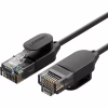 Патч-корд 1м, U/UTP CAT 6A Copper Ethernet Cable тонкий(діаметр 2.8мм) NW122 Black Ugreen (70332) - Image 1