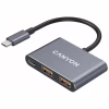 Концентратор Canyon hub DS-3 3in1 USB-C Dark Grey (CNS-TDS3) - Image 1