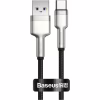 Дата кабель USB 3.1 AM to USB-C 0.25m 6.0A 66W Cafule Series Metal Black Baseus (CAKF000001) - Image 1