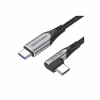 Дата кабель USB-C to USB-C 0.5m USB2.0 60W (20V/3A) angle 90° Gray Aluminum Alloy Vention (TRAHD) - Image 1