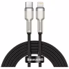 Дата кабель USB-C to Lightning 2.0m Cafule Metal PD 20W black Baseus (CATLJK-B01) - Image 1