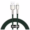 Дата кабель USB 2.0 AM to Lightning 2.0m 2.4A metal green Baseus (CALJK-B06) - Image 1