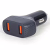 Зарядний пристрій Gembird 2 port 36W QC3.0 (TA-U2QC3-CAR-01) - Image 1