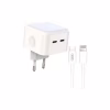 Зарядное устройство XO QC 3.0 L102 35W/2 USB-C + cable Lightning NB113 White (XO-L102i-WH) - Image 1