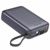 Батарея універсальна SWISSTEN 20000mAh SPACE 22/5W PD QC w/built-in cables USB-C/LIGHTNING Silver (8595217490598) - Image 1