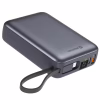 Батарея универсальная SWISSTEN 20000mAh SPACE 22/5W PD QC w/built-in cables USB-C/LIGHTNING Silver (8595217490598) - Image 1