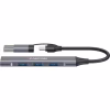 Концентратор Canyon USB-C/A 4-in-1 1xUSB 3.0 + 3xUSB 2.0 gray (CNS-TDS02G) - Image 1