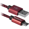 Дата кабель USB 2.0 AM to Micro 5P 1.0m USB08-03T red Defender (87801) - Image 1