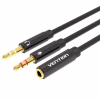 Кабель мультимедийный 3.5mm F to 2x3.5mm M (4pin) Vention (BBTBY) - Image 1